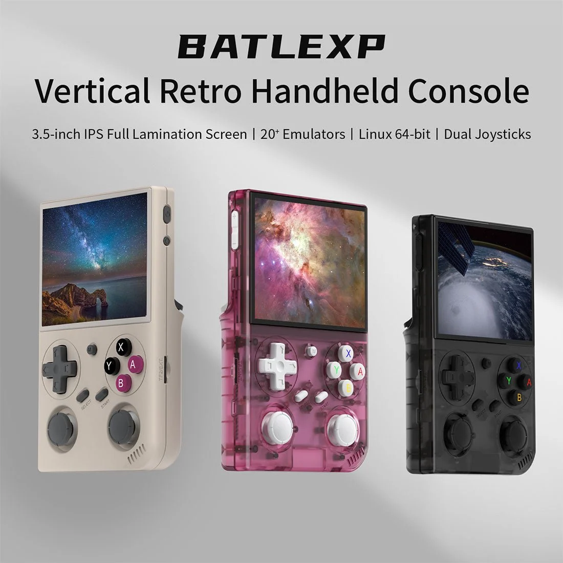 BATLEXP G350 Ark OS 3.5-Inch 竖版复古掌上游戏机
