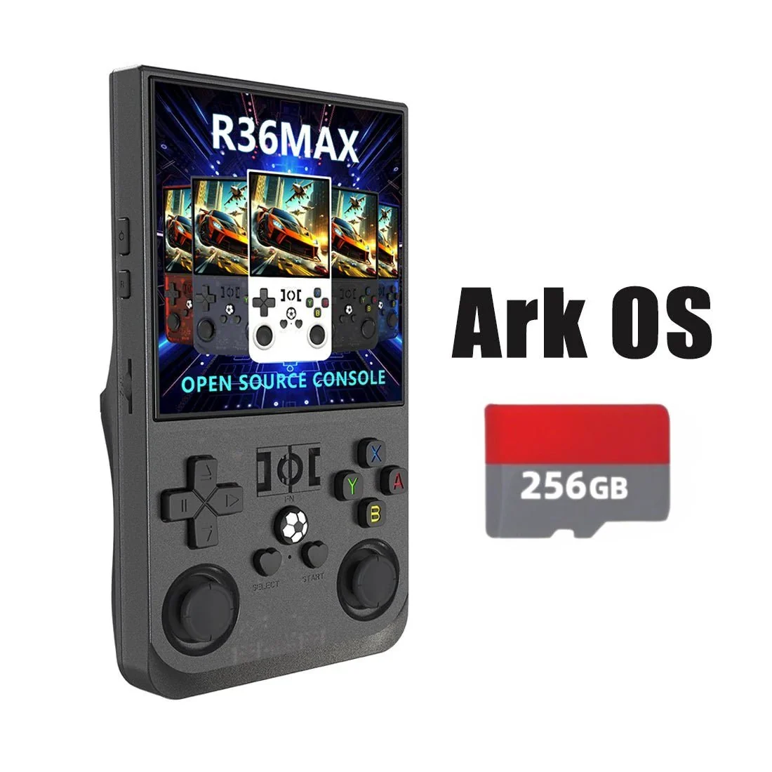 R36MAX Ark OS 4-Inch Retro Handheld Game Console with Carry Case
