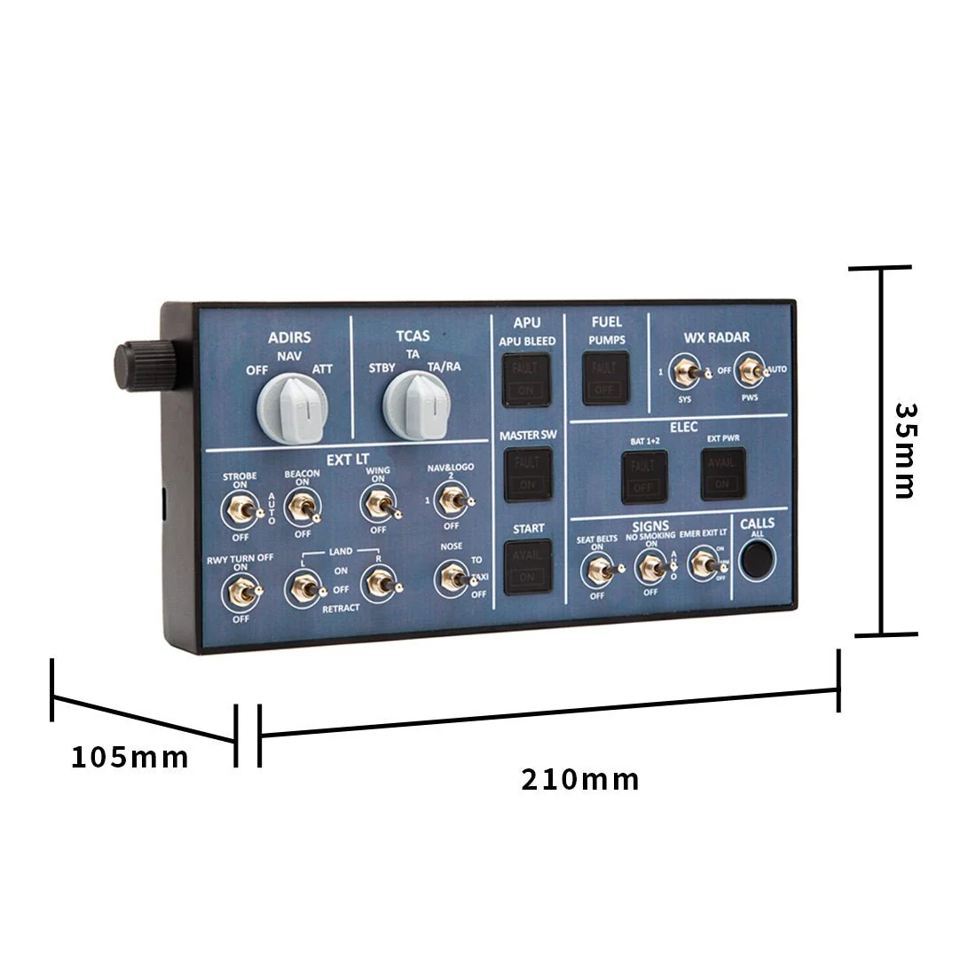 Rowsfire A102 A350/A320 mini Light OVERHEAD OVH-Panel for MSFS 2020/2024 (Backlit+Aluminum Alloy Housing Edition) -  Windows Flight Sim Home Cockpit