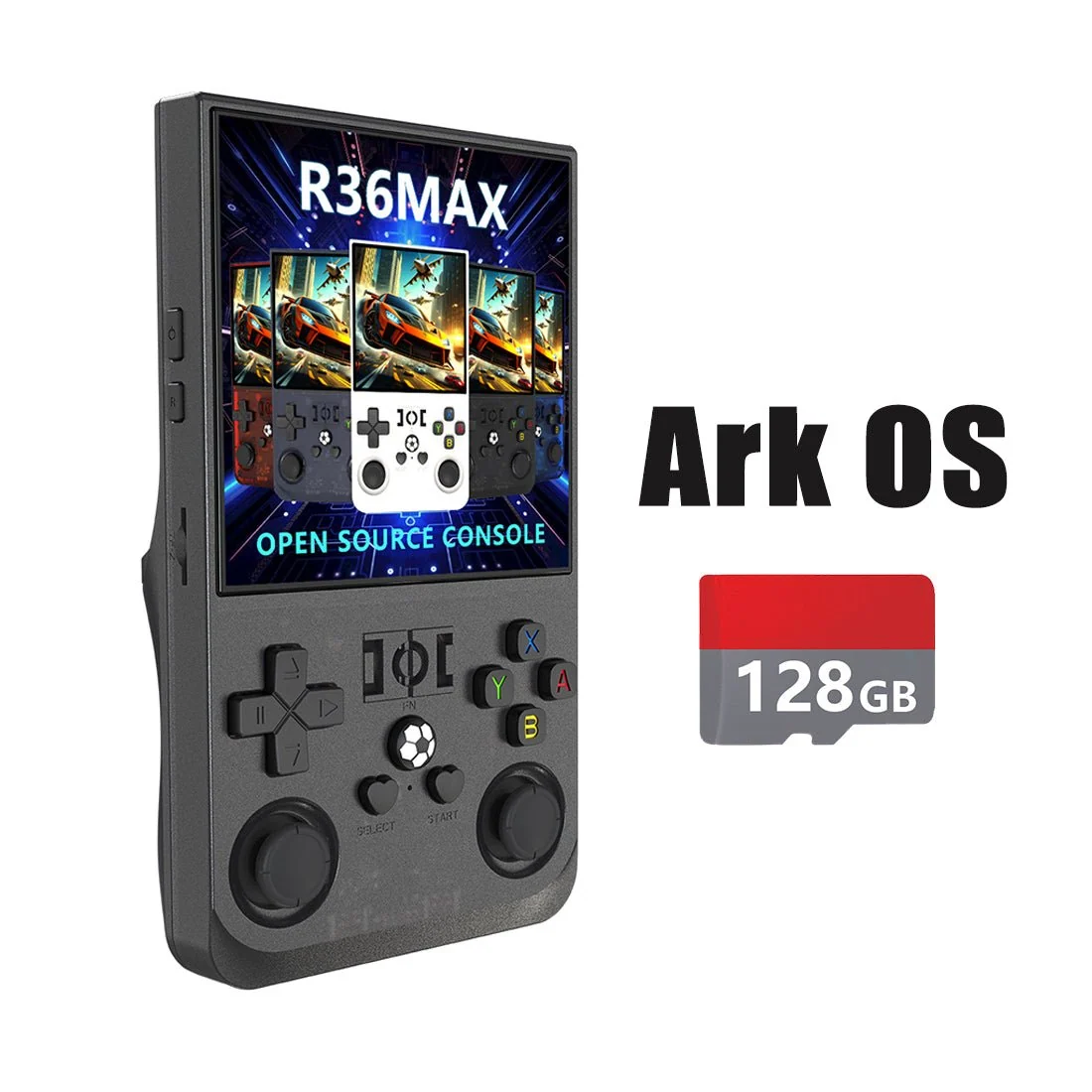 R36MAX Ark OS 4-Inch Retro Handheld Game Console with Carry Case