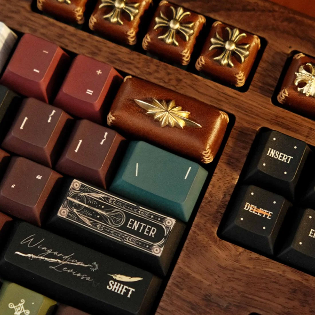 Retro Genuine Leather Backspace Large Keycap for Mechanical Keyboards