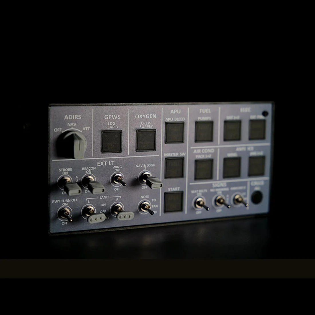 Rowsfire A106 V3.0 A320 Light OVHD OVERHEAD Panel for MSFS 2020/2024 (Backlit+Metal Housing+V3 Light Sync Version)