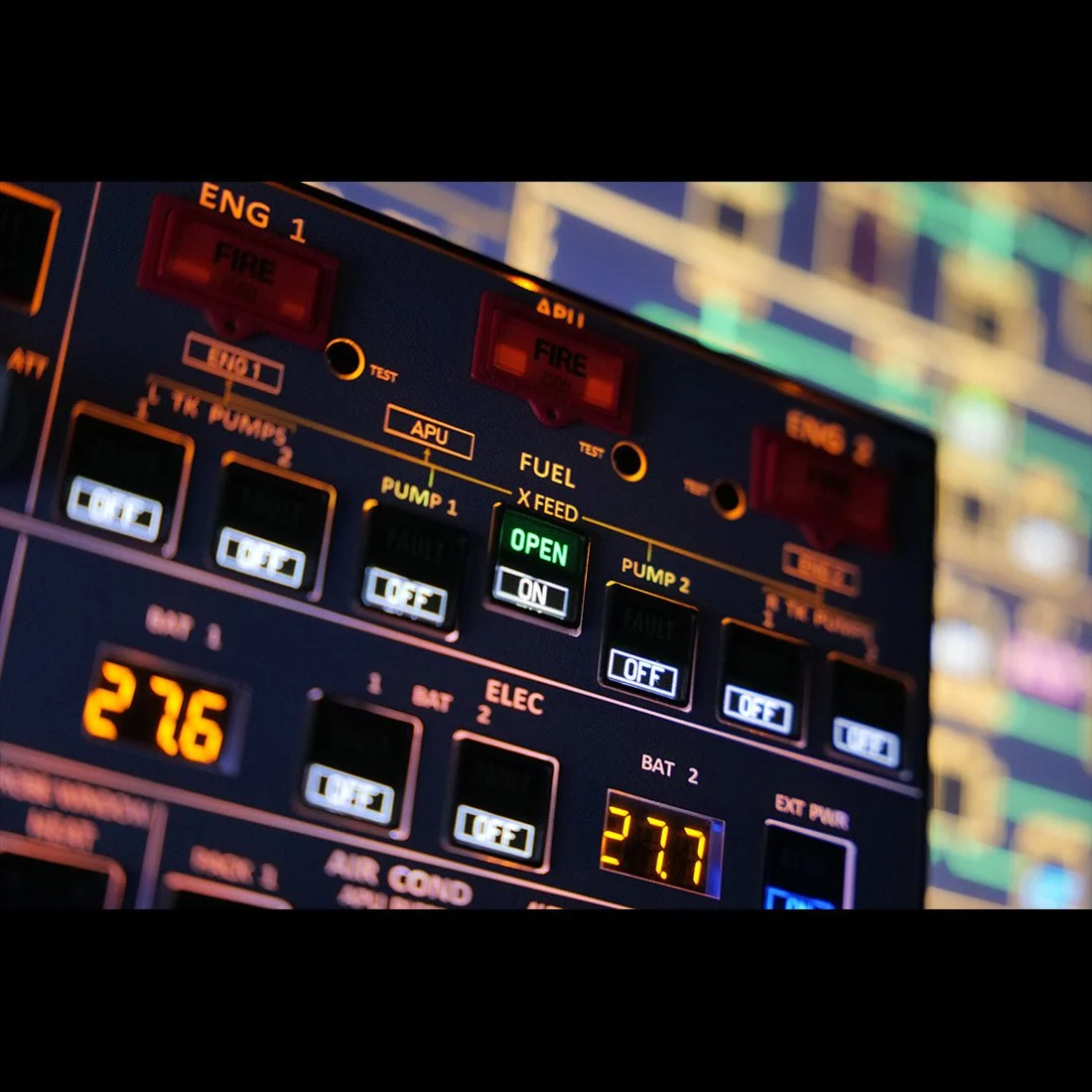 Rowsfire A107 V3.1 A320 MAX Light OVERHEAD Panel for MSFS 2020/2024 - Windows Flight Sim Home Cockpit