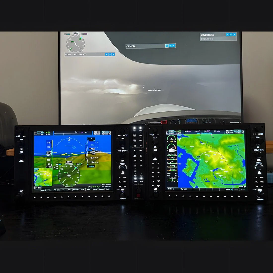 Rowsfire D105 1/1 Scale G1000NXI PFD&MFD&GMA Audio Panel - Flight Sim Cockpit for MSFS 2020/2024, X-Plane 11/12, Windows PC - Civil Aircraft Avionics Panel