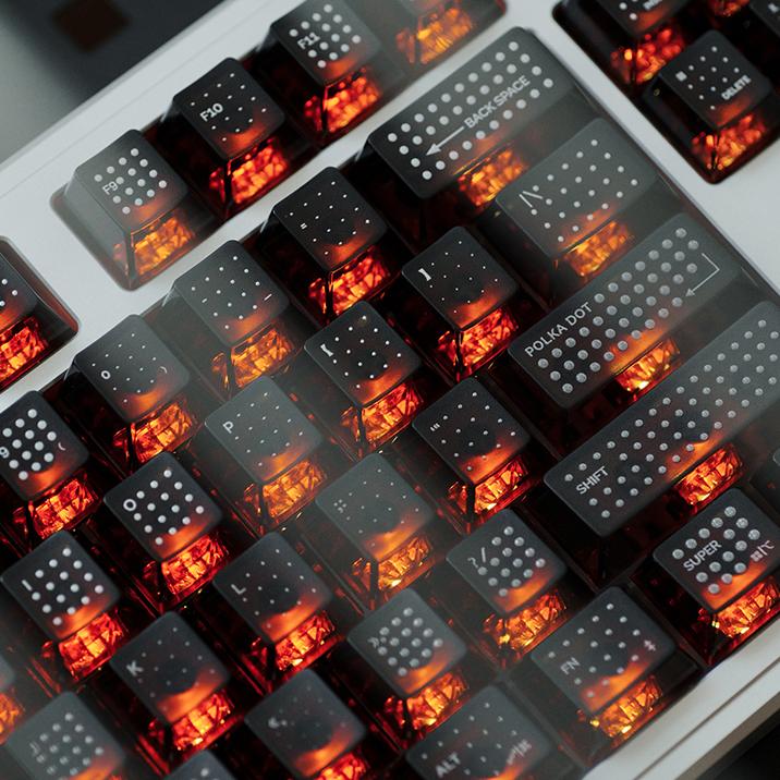 Polka Dot Matte Fog Original-Profile 1.7 mm Thick Keycaps