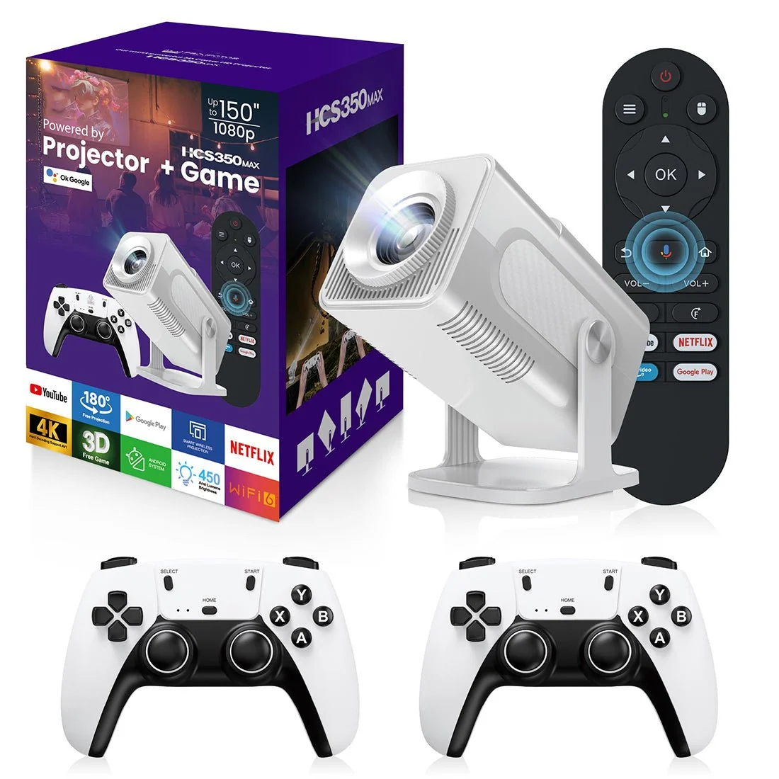 1080P 2-in-1 Projector Game Console