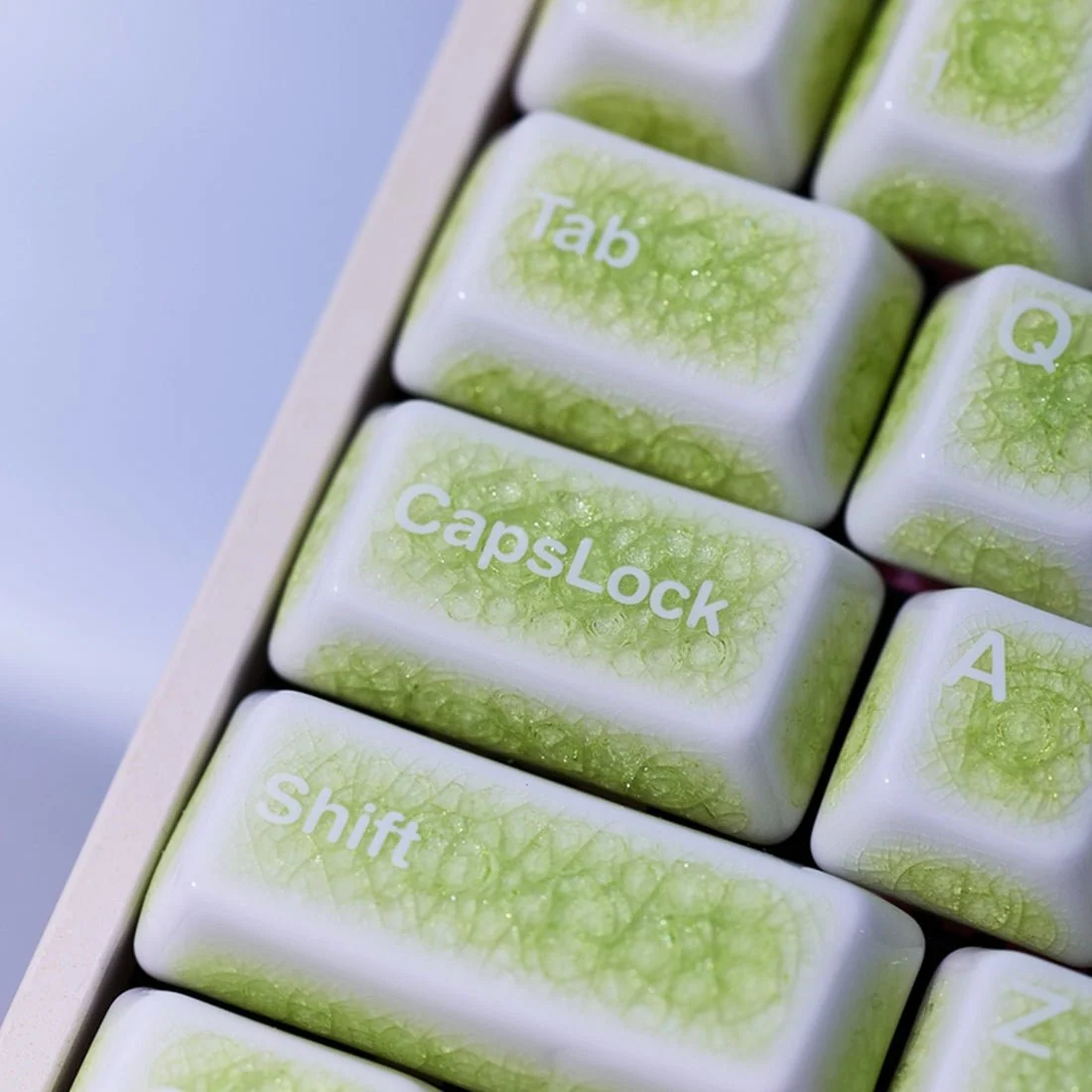 Crackle Ceramic Keycaps Set, OEM Profile 76/114 Keys for Mechanical Keyboard