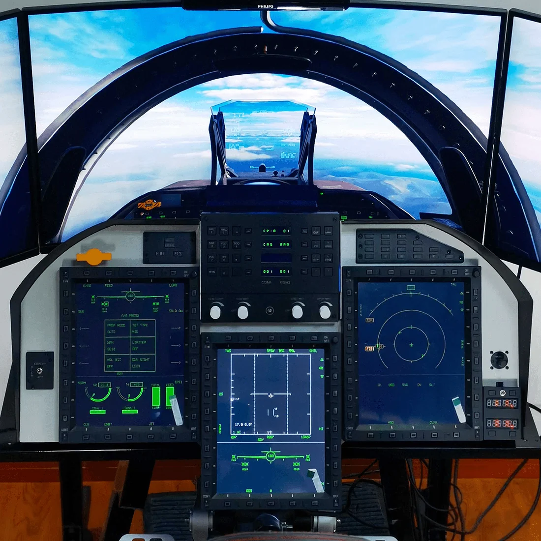 JF-17/FA-18C/F16 MFCD Multi-Function Color Display, Compatible with Leading Flight Simulation Games on Windows (Full-Size Military-Grade Version)