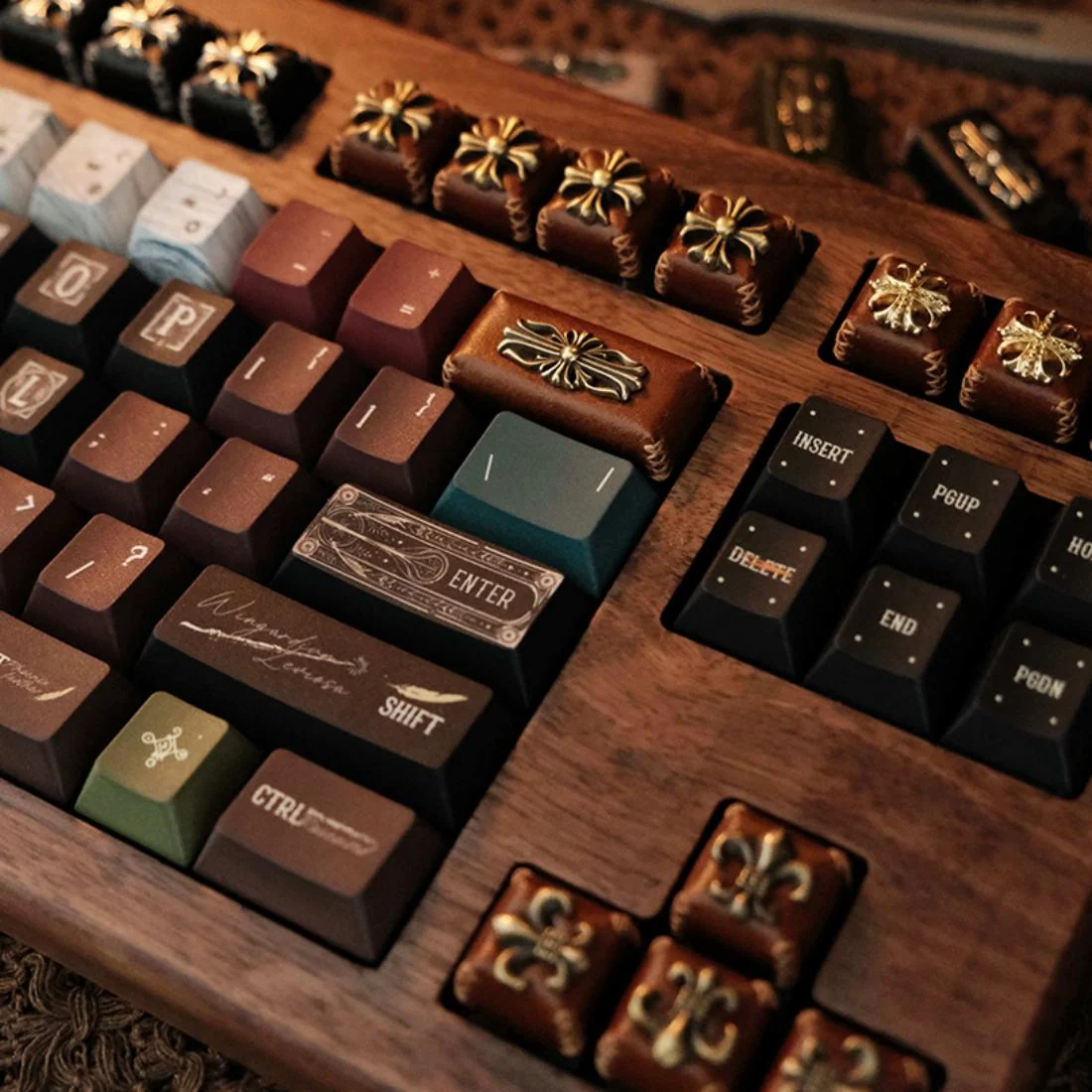 Retro Genuine Leather Backspace Large Keycap for Mechanical Keyboards