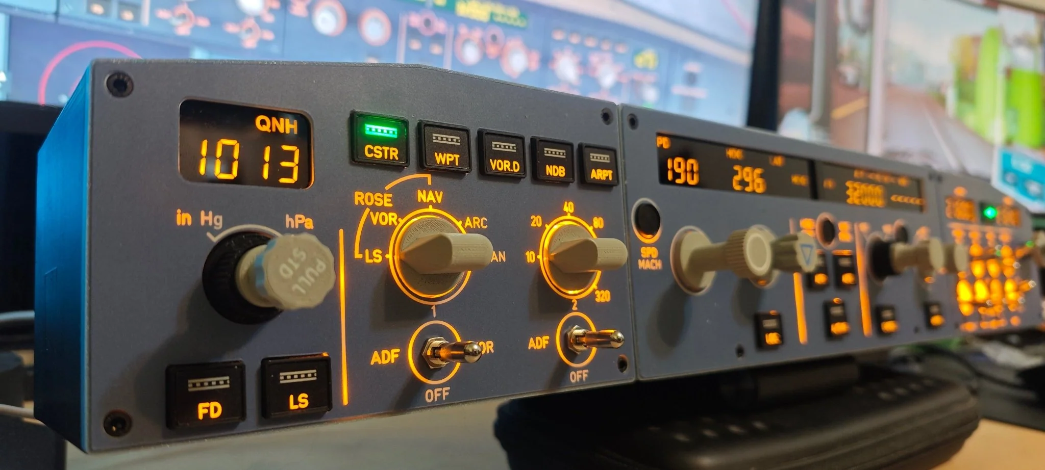 D108 一体式 A320 家用座舱面板 - 集成 FCU+左侧 EFIS+自定义灯光/频率模块 适用于 Windows MSFS2020、X-Plane 12（Fenix、FBW、Toliss）预售：15 天
