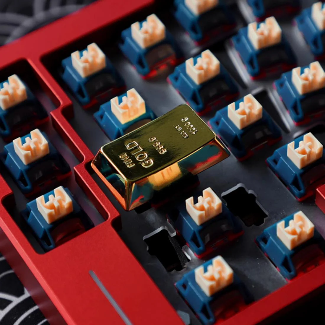 Gold-Bar Zinc Alloy Keycap - Original-Profile 1 PCS