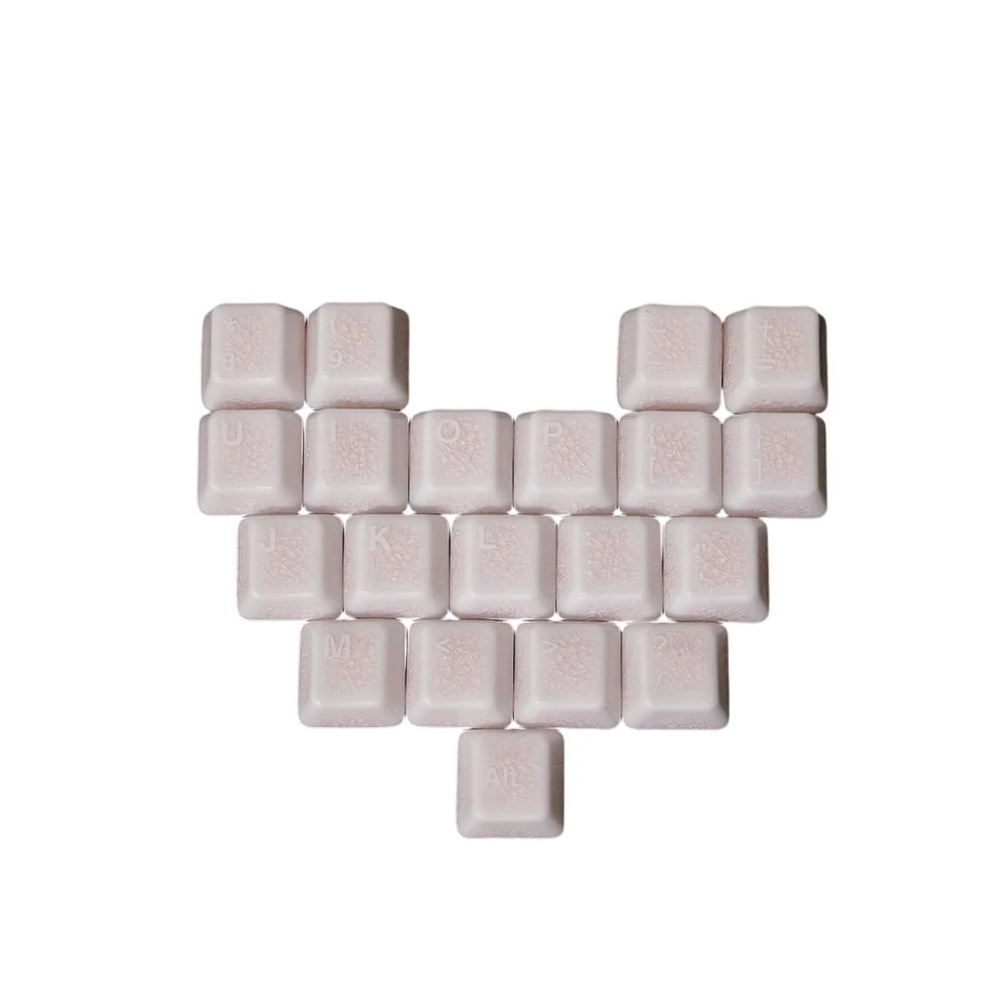 Heart-shaped Crackle Ceramic Keycap Set