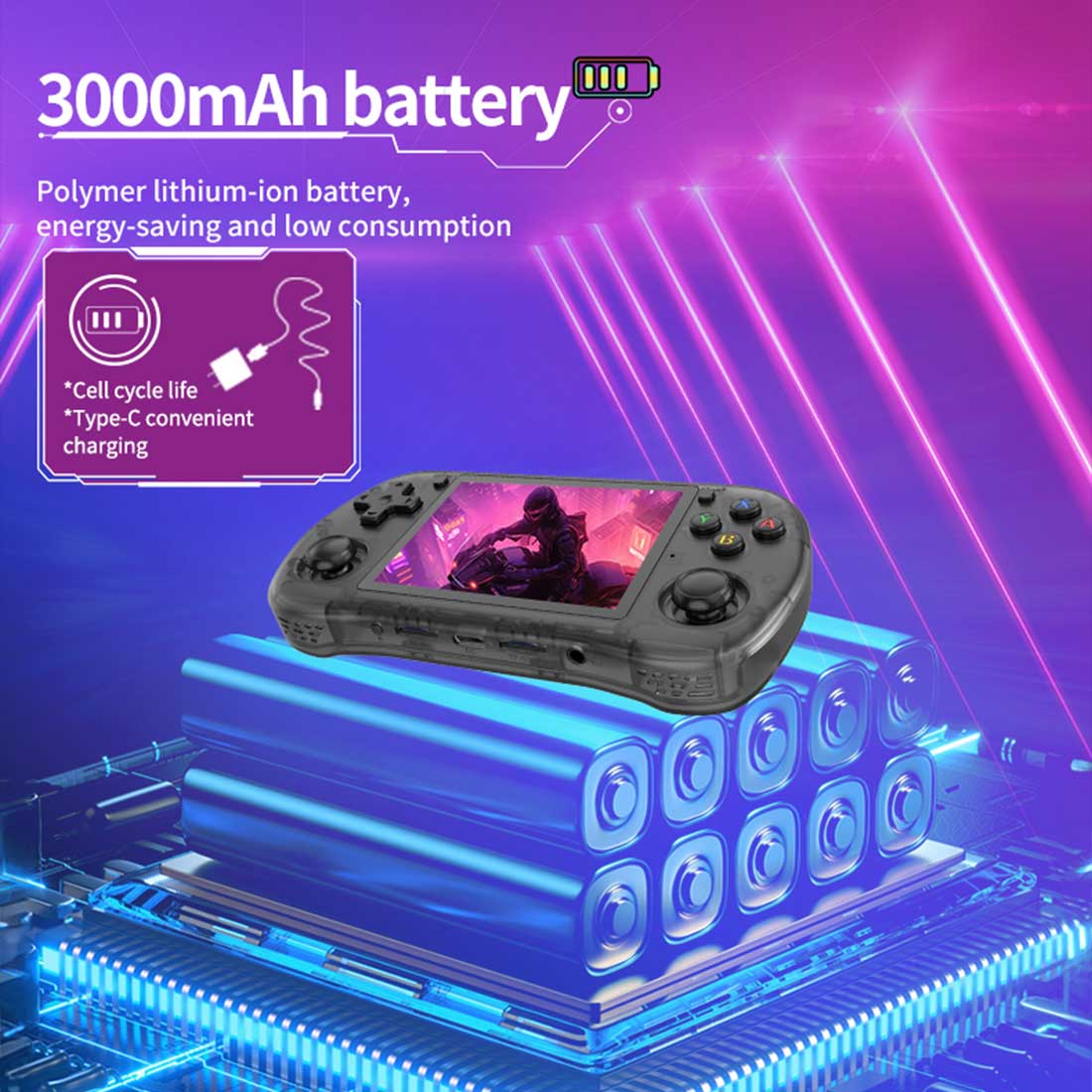 Powkiddy X35H 3.5-Inch IPS 屏幕 横版掌上游戏机