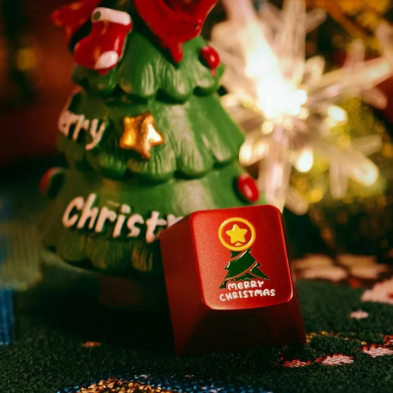 Christmas/Halloween Original-Profile 220-Grit Anodizing Aluminum Alloy Keycaps for R4-1U ESC Row (3PCS)