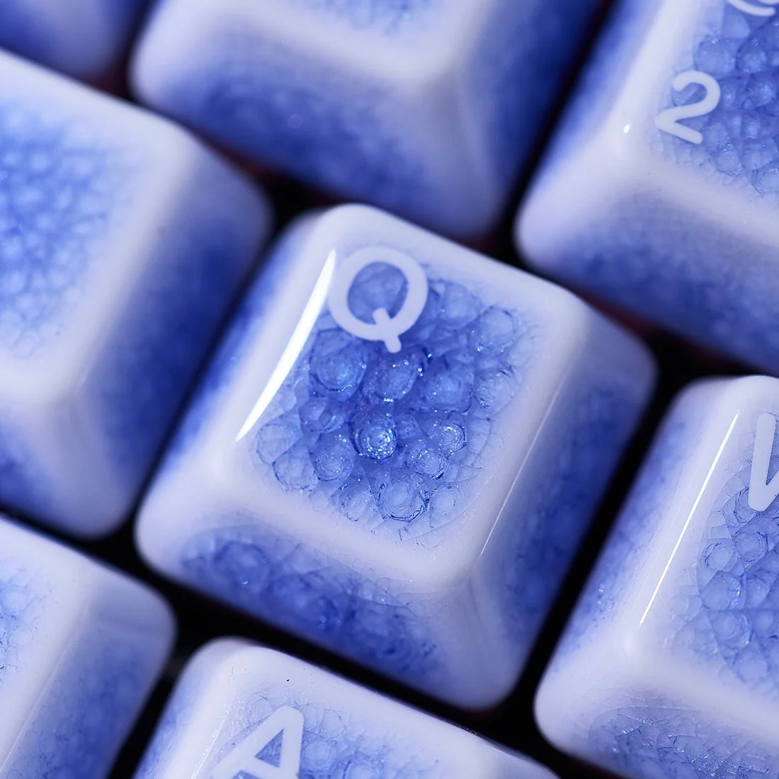 Crackle Ceramic Keycaps Set, OEM Profile 76/114 Keys for Mechanical Keyboard