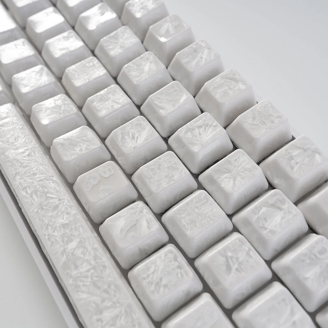 Crystal Texture Ceramic Keycaps, OEM Profile 76/114 keys for Mechanical Keyboard
