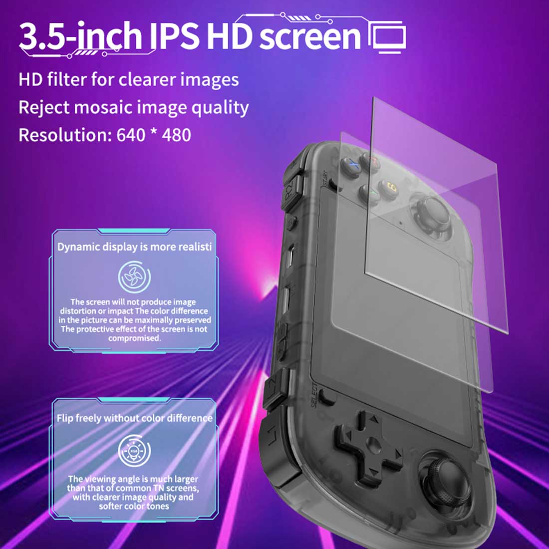 Powkiddy X35H 3.5-Inch IPS 屏幕 横版掌上游戏机