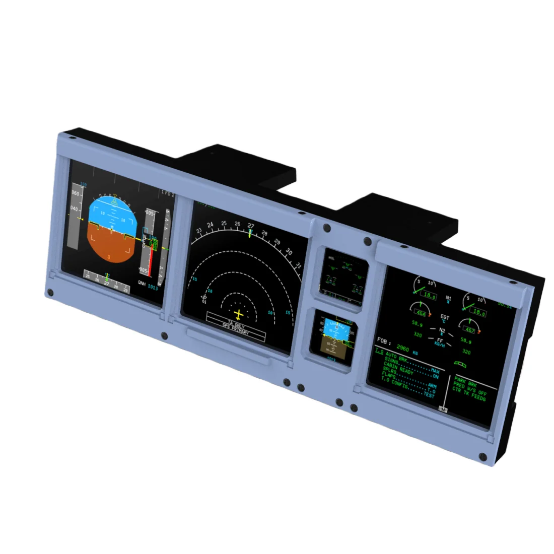 Hoowalt D106 A320/A350/A380 PFD-ND-ECAM-E/WD 4-in-1-Display for MSFS 2020/2024 - Compatible with Fenix, PMBG, FBW & NEOV2 - Windows Home Cockpit Panel(Ships within 30 days)