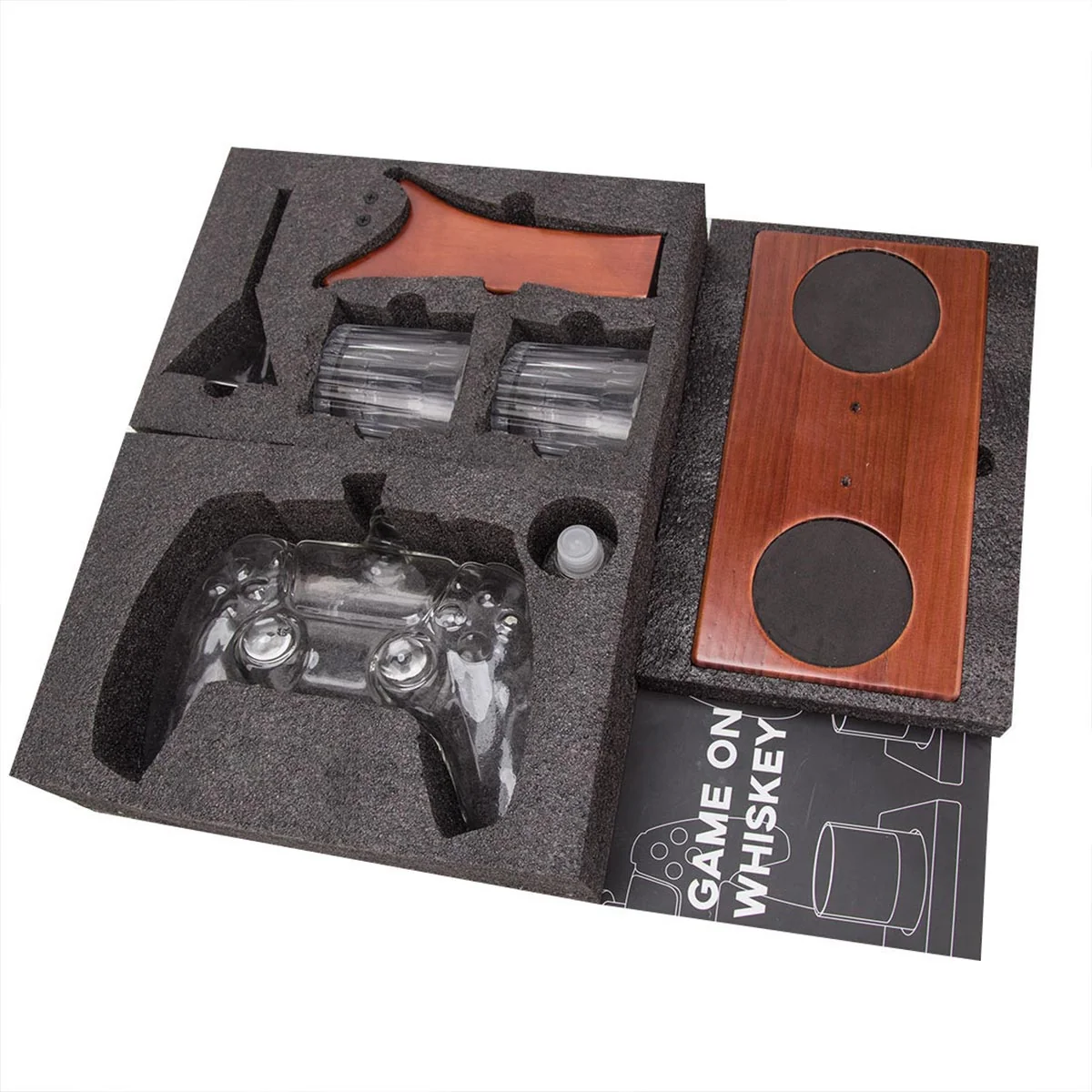 25.4 Oz Game Controller Whiskey Decanter Set with 2 Glasses