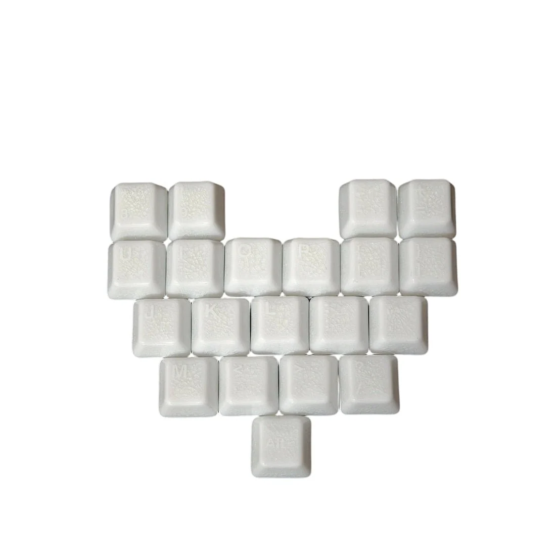 Heart-shaped Crackle Ceramic Keycap Set
