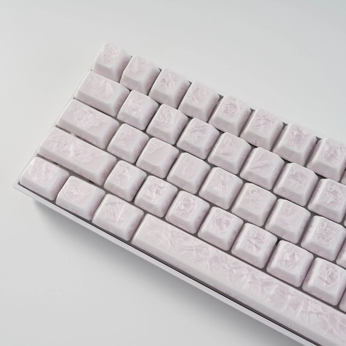 Crystal Texture Ceramic Keycaps, OEM Profile 76/114 keys for Mechanical Keyboard