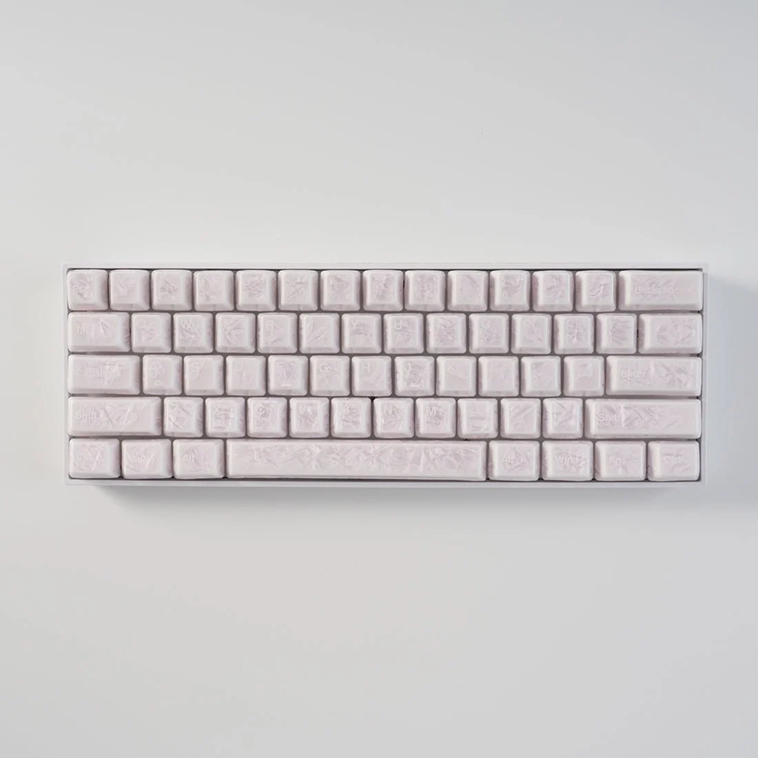Crystal Texture Ceramic Keycaps, OEM Profile 76/114 keys for Mechanical Keyboard