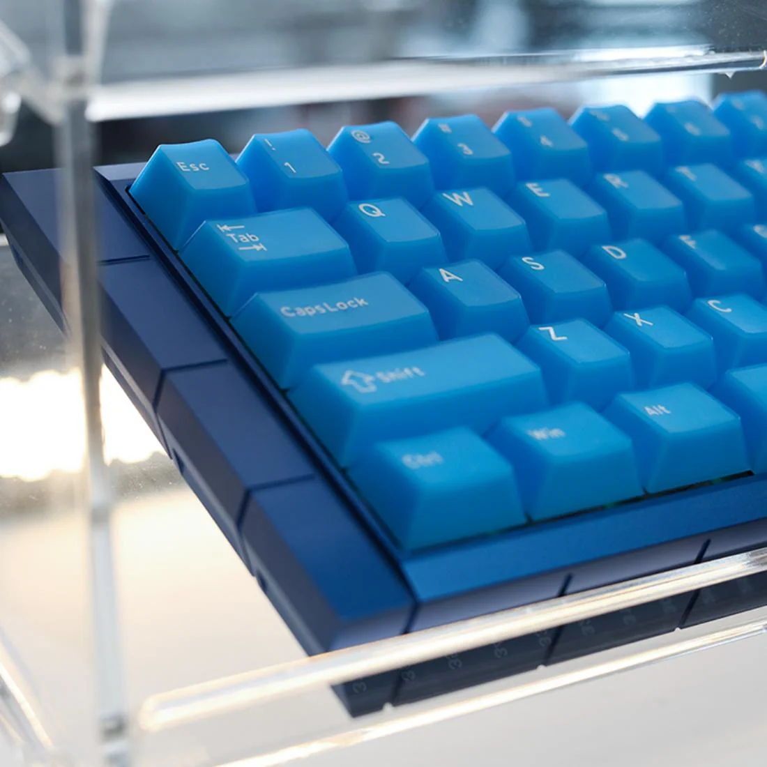 61-Key Layout Deep Sea Blue Double-Shot Keycaps