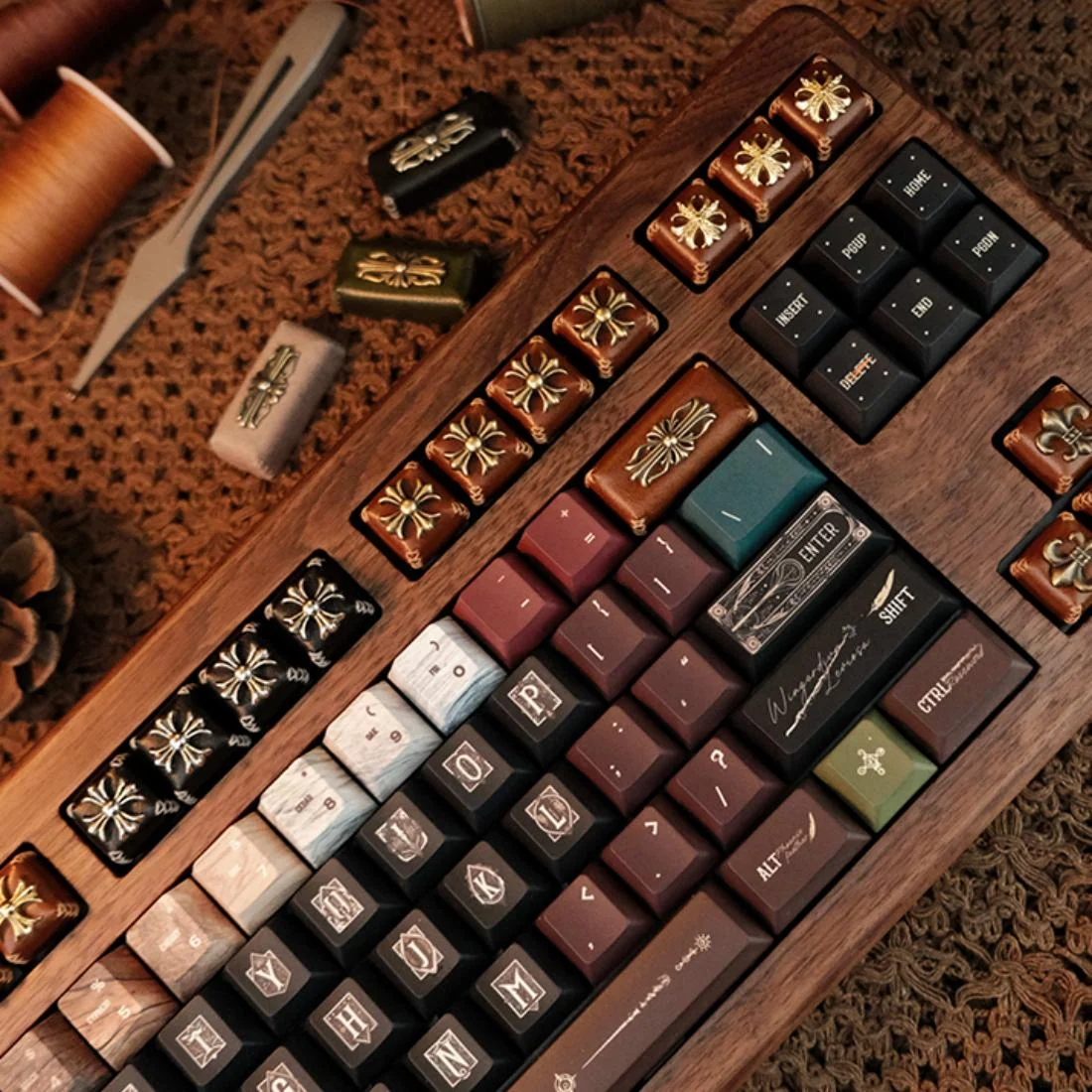 Retro Genuine Leather Backspace Large Keycap for Mechanical Keyboards