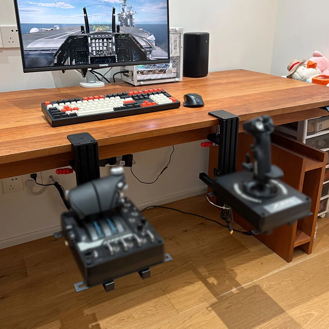 Universal Flight Simulator Joystick and Throttle Desk Mount