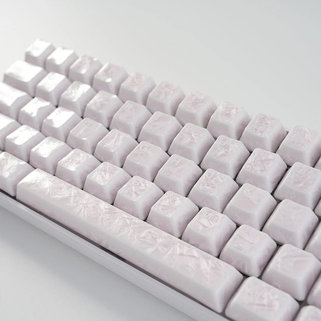 Crystal Texture Ceramic Keycaps, OEM Profile 76/114 keys for Mechanical Keyboard