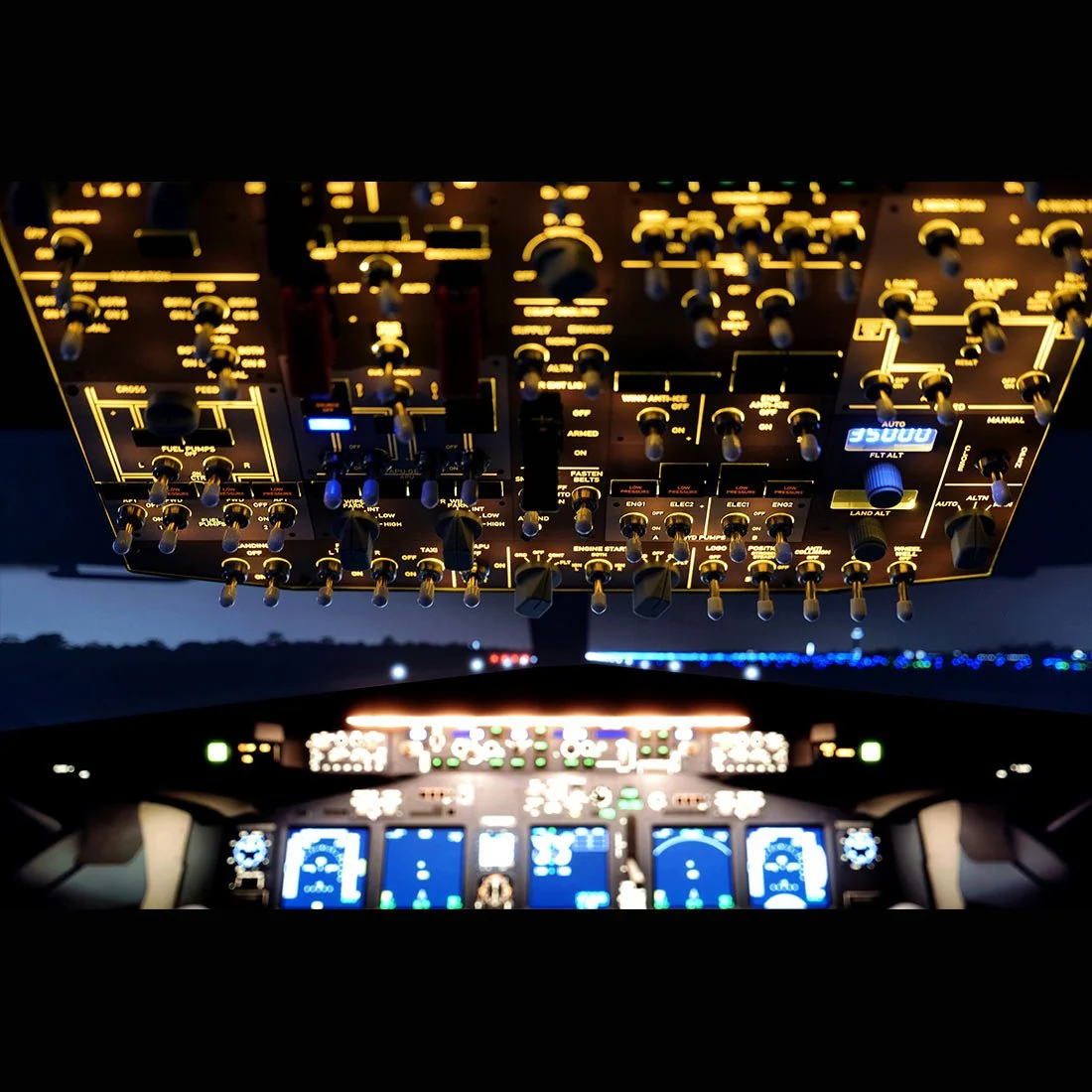 Rowsfire B107 B737 Light OVHD OVERHEAD Panel for MSFS 2020/2024, Xplane 12