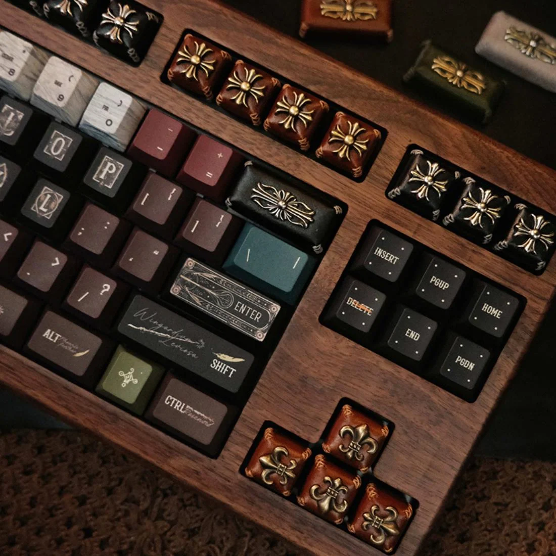 Retro Genuine Leather Backspace Large Keycap for Mechanical Keyboards