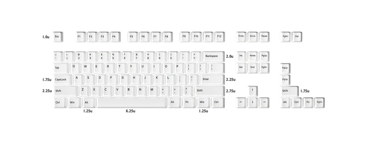 Ceramic Keycap Set 96 Keys for 61/67/68 Mechanical Keyboards