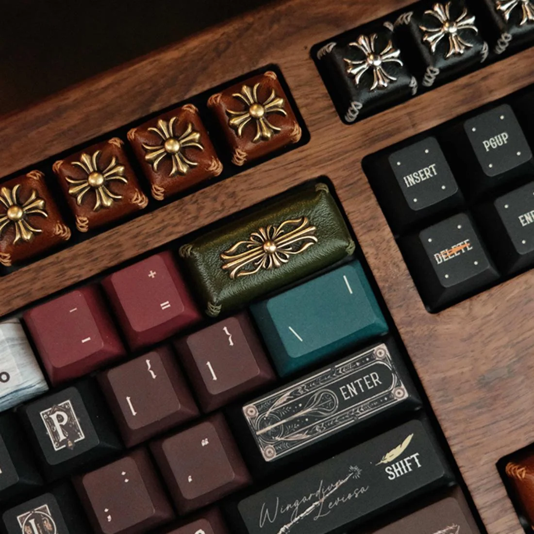 Retro Genuine Leather Backspace Large Keycap for Mechanical Keyboards