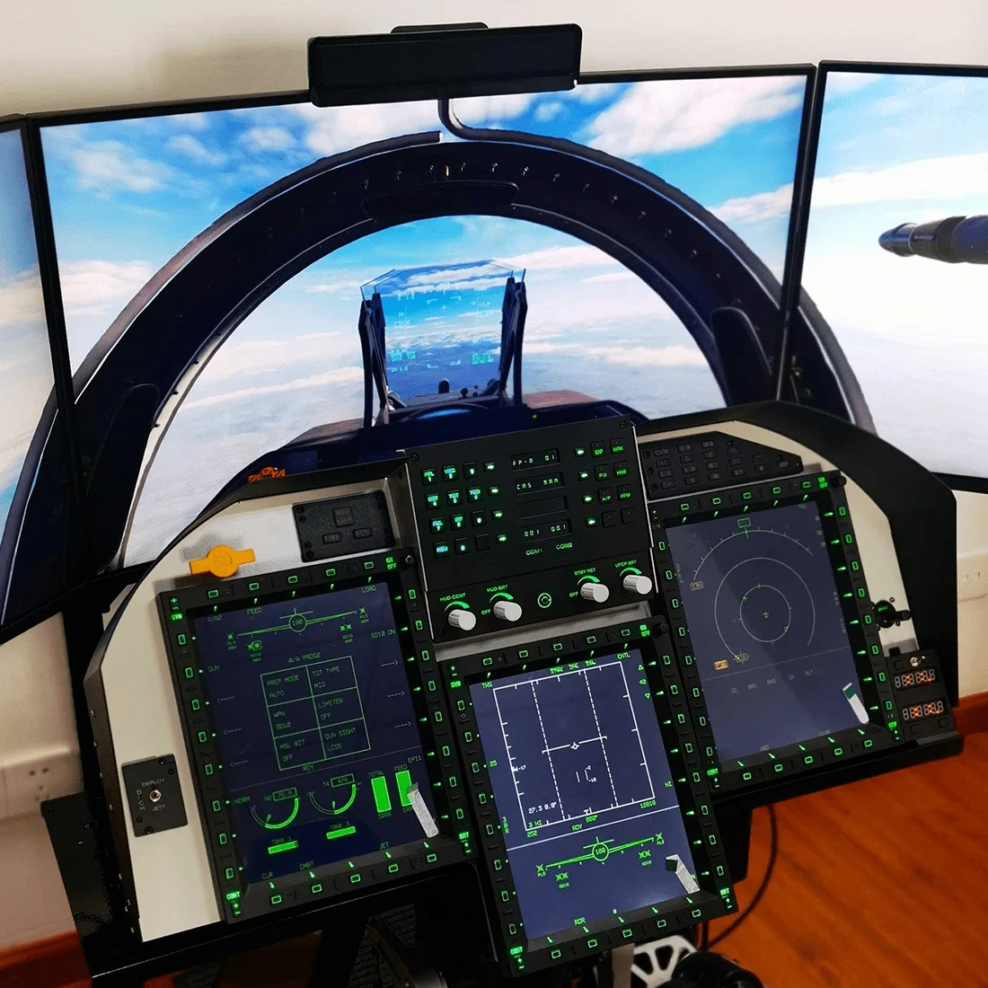 JF-17/FA-18C/F16 MFCD Multi-Function Color Display, Compatible with Leading Flight Simulation Games on Windows (Full-Size Military-Grade Version)