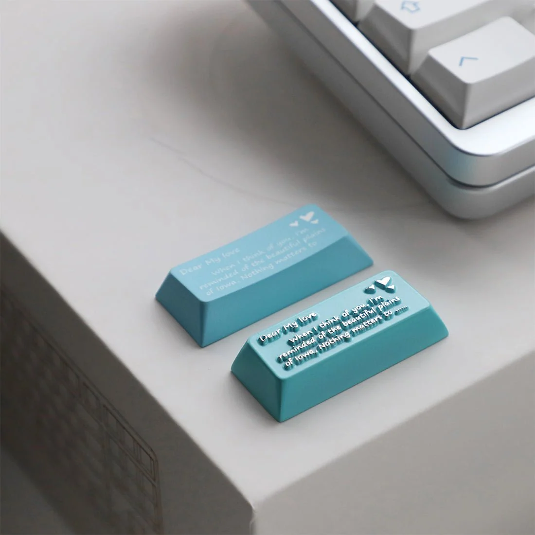 “Sea Mist Romantic Letter” Original-Profile Zinc Alloy Enter Keycap for Mechanical Keyboards