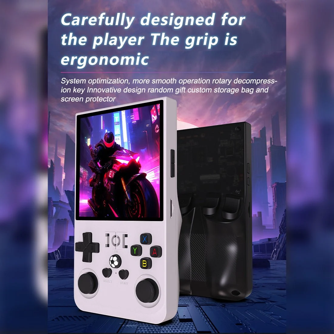 R36MAX Ark OS 4-Inch Retro Handheld Game Console with Carry Case