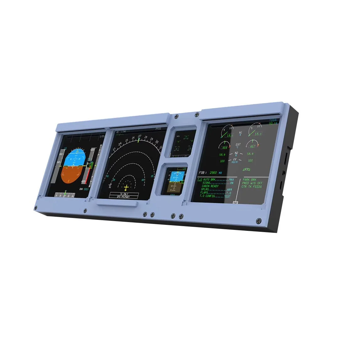 Hoowalt D106 A320/A350/A380 PFD-ND-ECAM-E/WD 4-in-1-Display for MSFS 2020/2024 - Compatible with Fenix, PMBG, FBW & NEOV2 - Windows Home Cockpit Panel(Ships within 30 days)