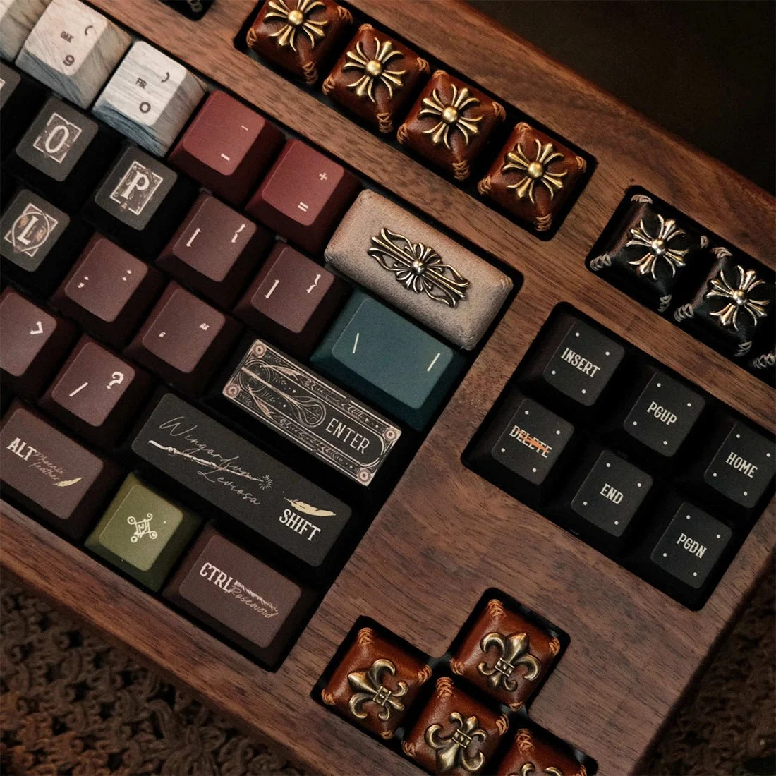 Retro Genuine Leather Backspace Large Keycap for Mechanical Keyboards