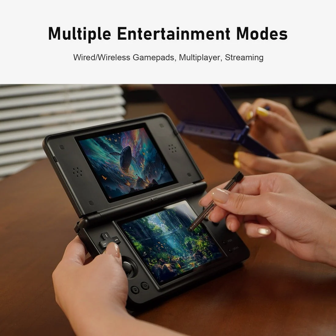 RG DS Plus 4.3-inch Dual-Screen Touchscreen Linux System Retro Portable Handheld Gamepad（16GB Standard）