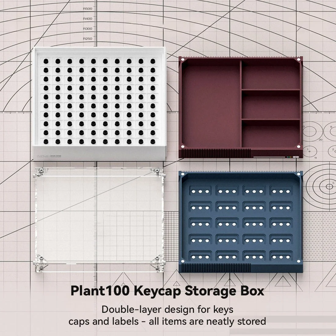Plant100 3D-Printed Magnetic Keycap Storage & Display Box