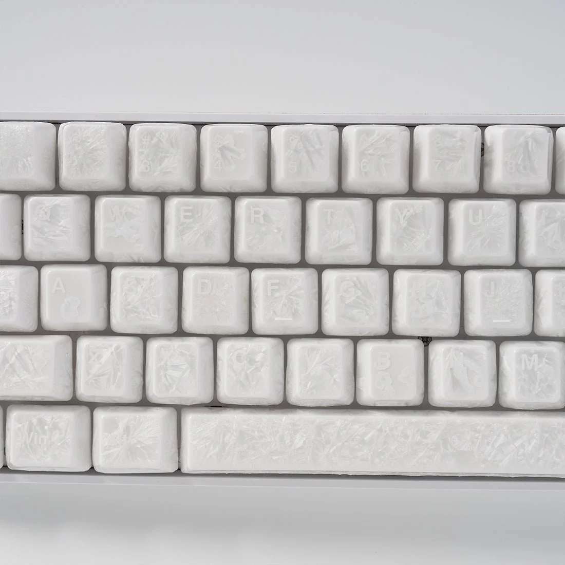 Crystal Texture Ceramic Keycaps, OEM Profile 76/114 keys for Mechanical Keyboard