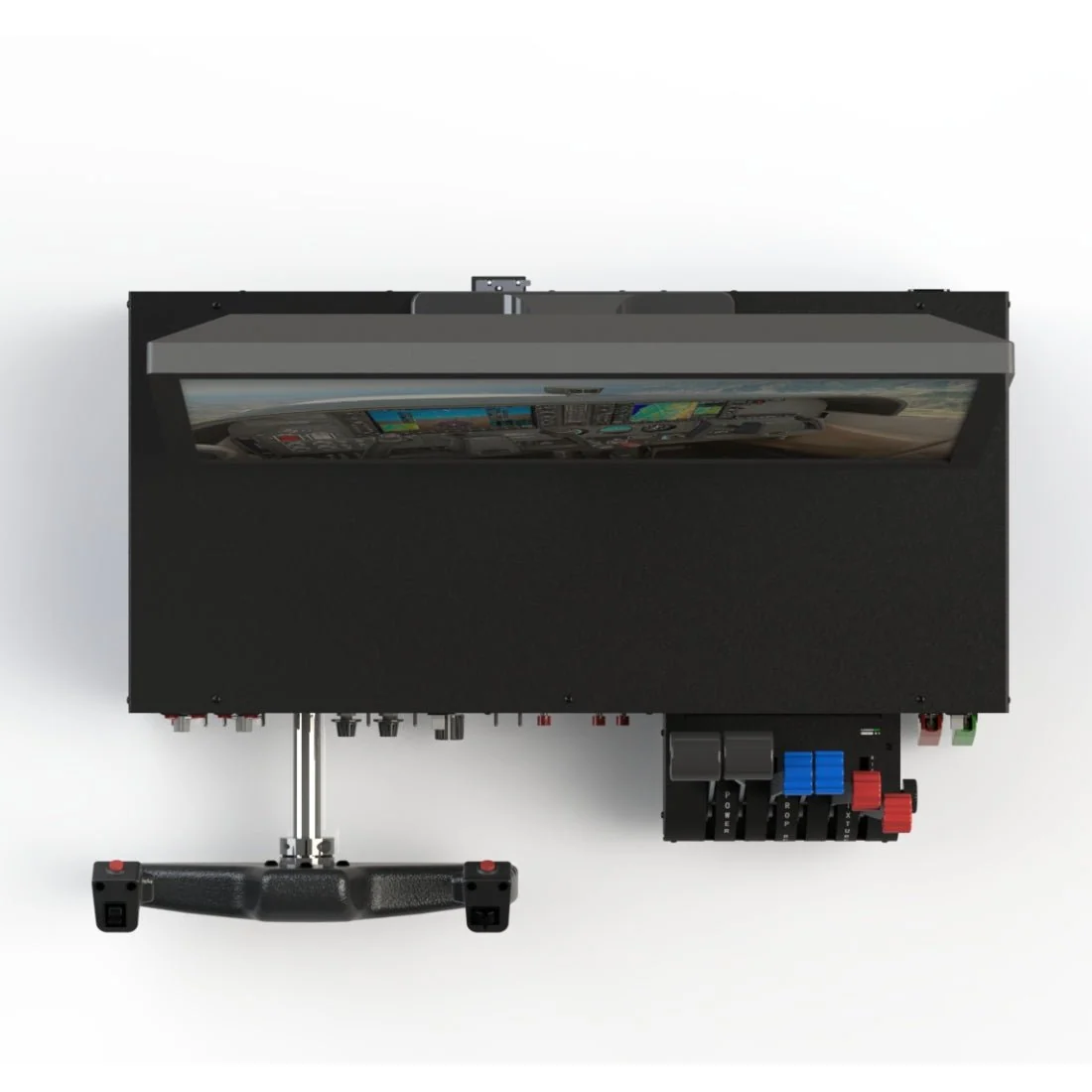 LARSENSIM Desktop Flight Sim Control Metal Housing Panel with Integrated Display for Windows, Compatible with X-Plane MSFS, D40/D42/172 Aircraft Models(Pre order:35 days)
