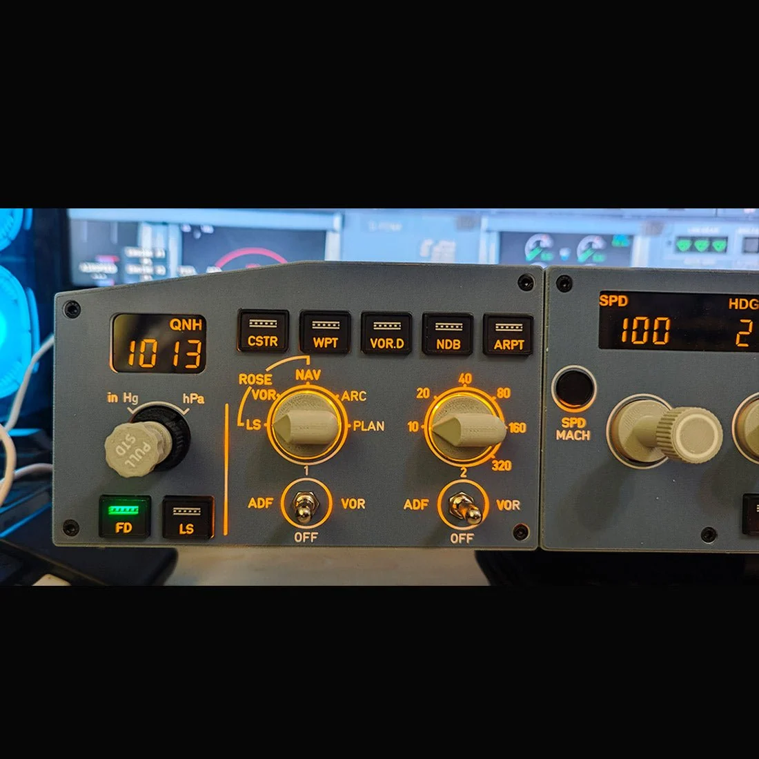 D108 一体式 A320 家用座舱面板 - 集成 FCU+左侧 EFIS+ECAM/起落架/自动刹车警告 适用于 Windows MSFS2020、X-Plane 12（Fenix、FBW、Toliss）预售：15 天