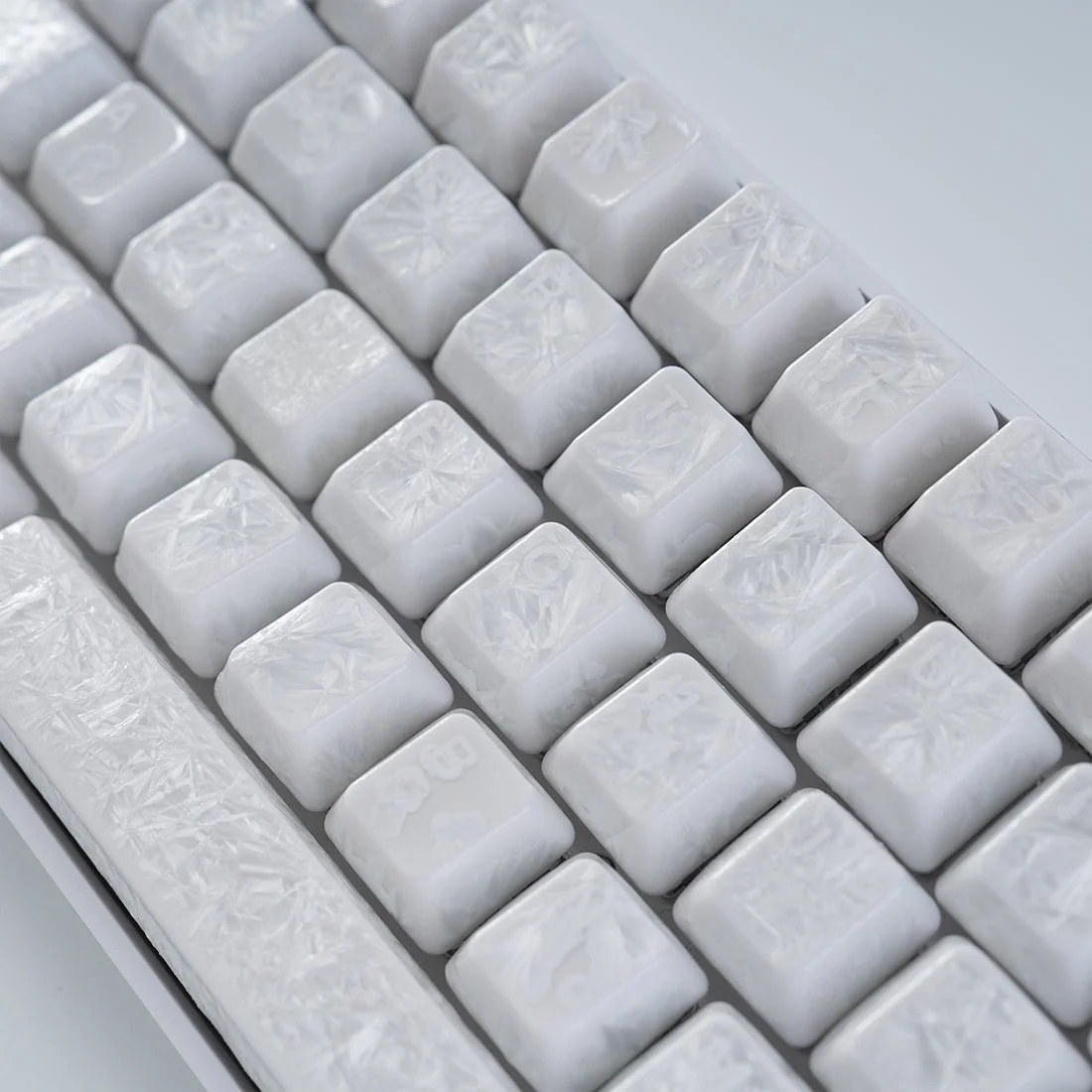 Crystal Texture Ceramic Keycaps, OEM Profile 76/114 keys for Mechanical Keyboard