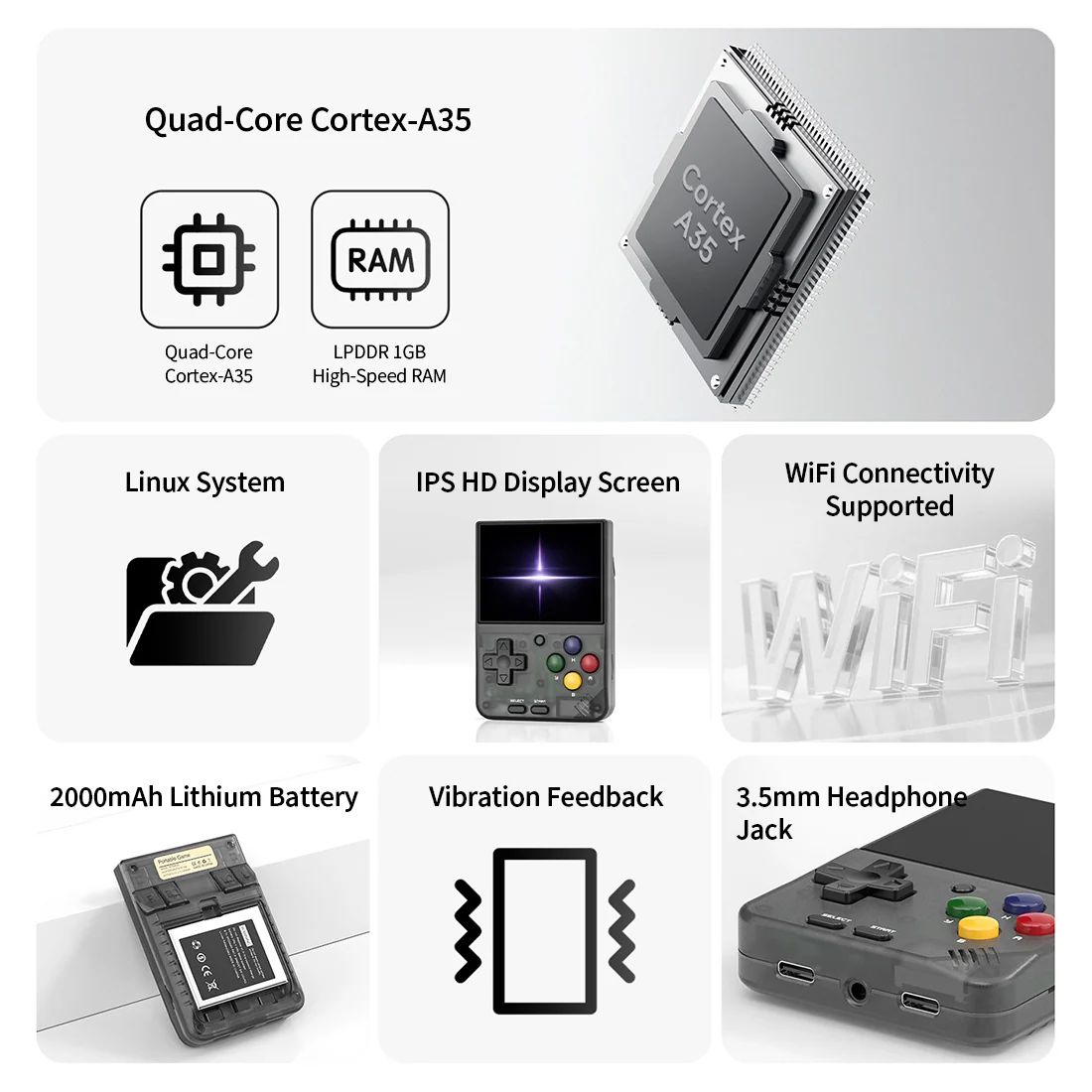A10MINI 2.8-inch / A10MINI V4 3-Inch Retro Vertical Handheld Console with WiFi Wireless Connectivity