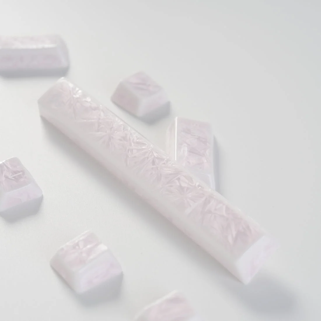Crystal Texture Ceramic Keycaps, OEM Profile 76/114 keys for Mechanical Keyboard