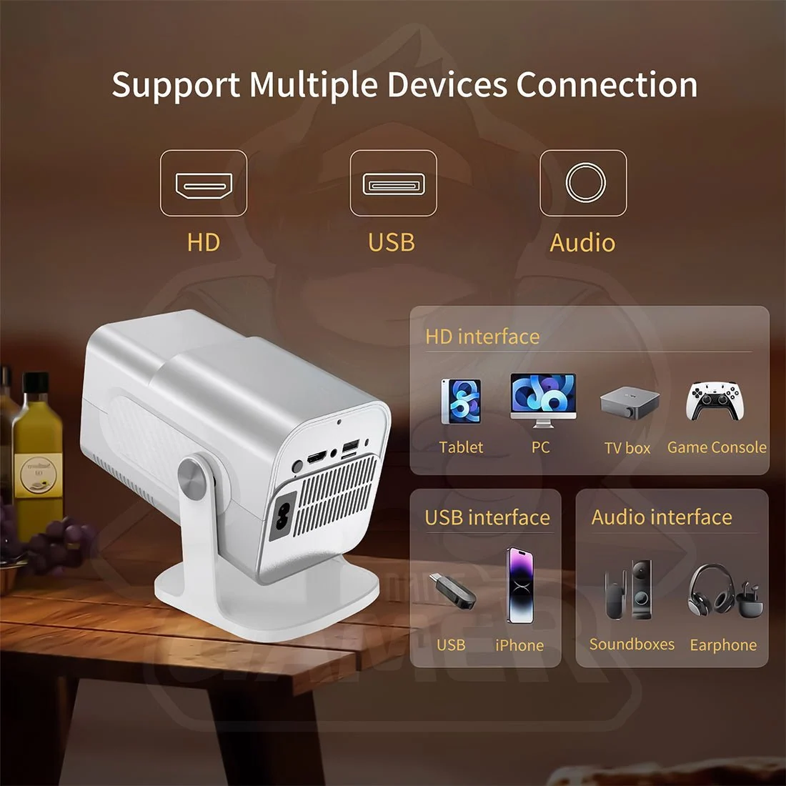1080P 2-in-1 Projector Game Console