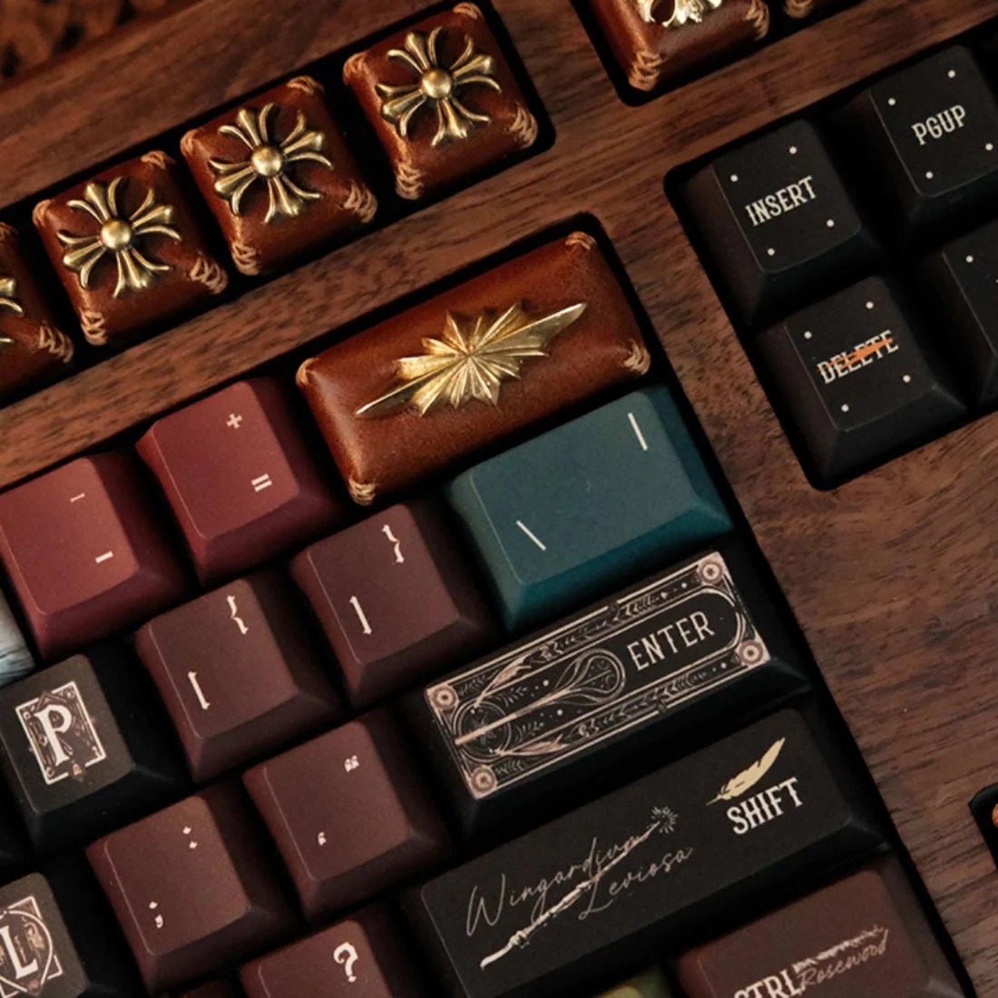 Retro Genuine Leather Backspace Large Keycap for Mechanical Keyboards