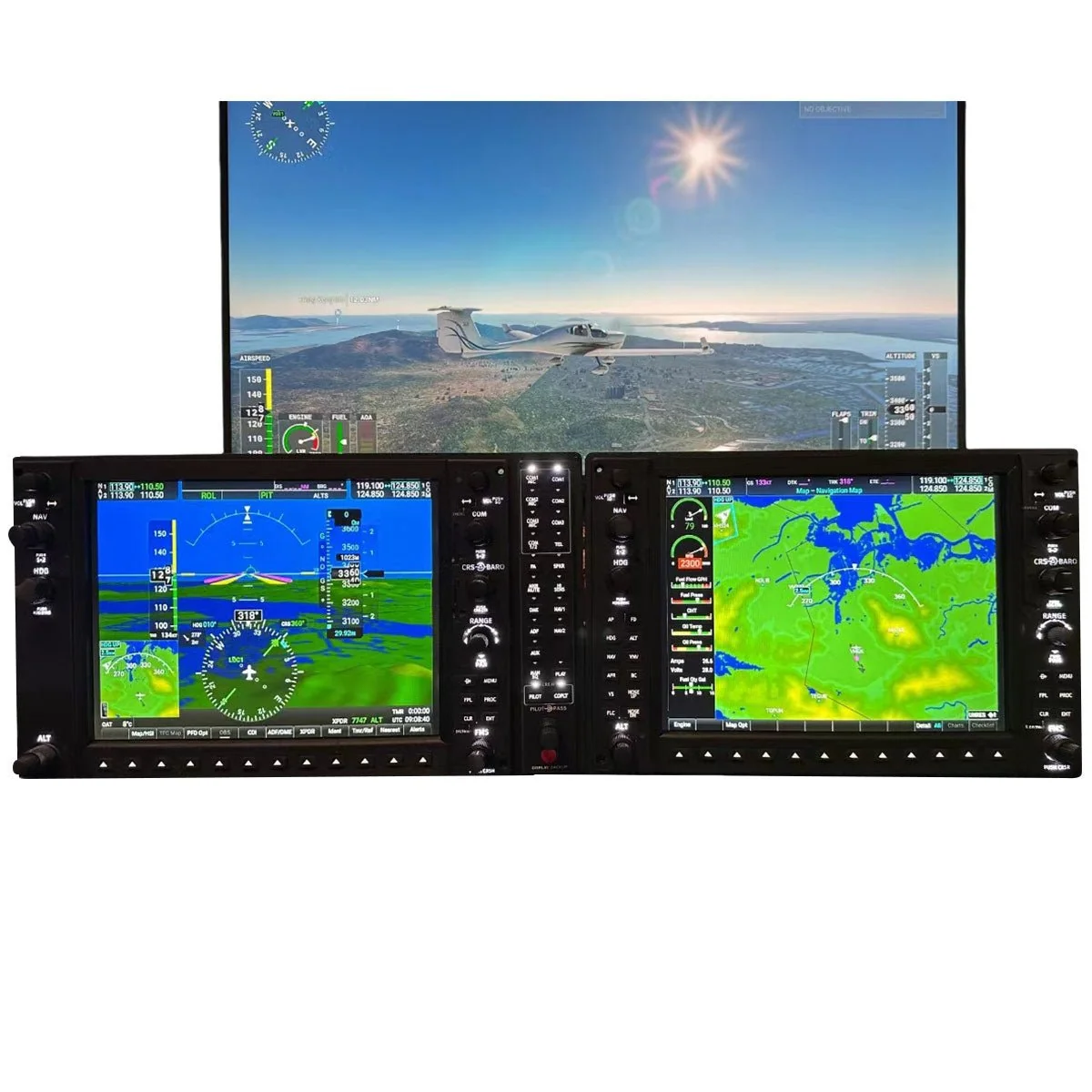 Rowsfire D105 1/1 Scale G1000NXI PFD&MFD&GMA Audio Panel - Flight Sim Cockpit for MSFS 2020/2024, X-Plane 11/12, Windows PC - Civil Aircraft Avionics Panel